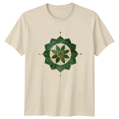 Aesthetic Watercolor Gold Mandala Womens T-Shirt Yoga Spiritual Gift For Her