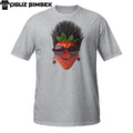 Funny Strawberry with Mohawk, Sunglasses, Earrings Unique Unisex T-Shirt: