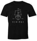 Men's Viking Ship Vikings Lineart Slim Fit Neverless® T-Shirt