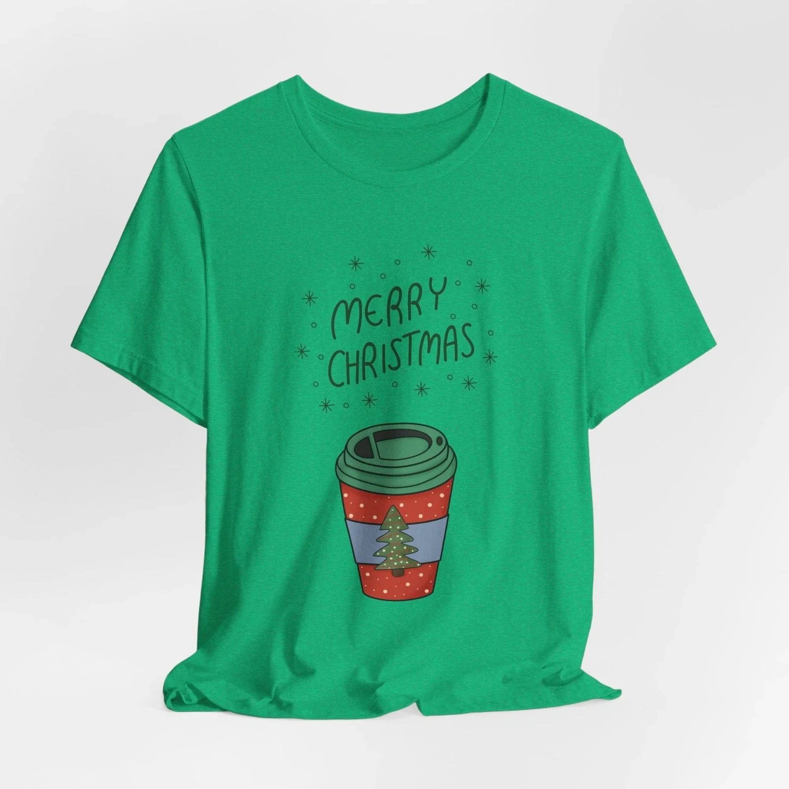Bella + Canvas Merry Christmas Coffee Shirt Unisex Holiday Latte Tee Gift