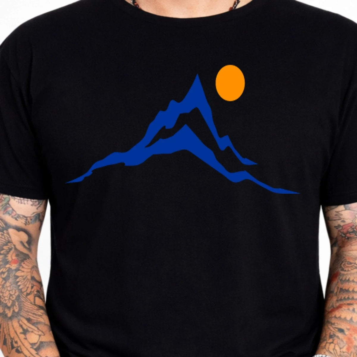 Mountain Sunset Minimalist Graphic T-Shirt Outdoor Hiking Nature Tee Adventure
