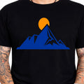 Mountain Sunrise Minimalist Graphic T-Shirt Hiking Outdoor Nature Tee Adventure