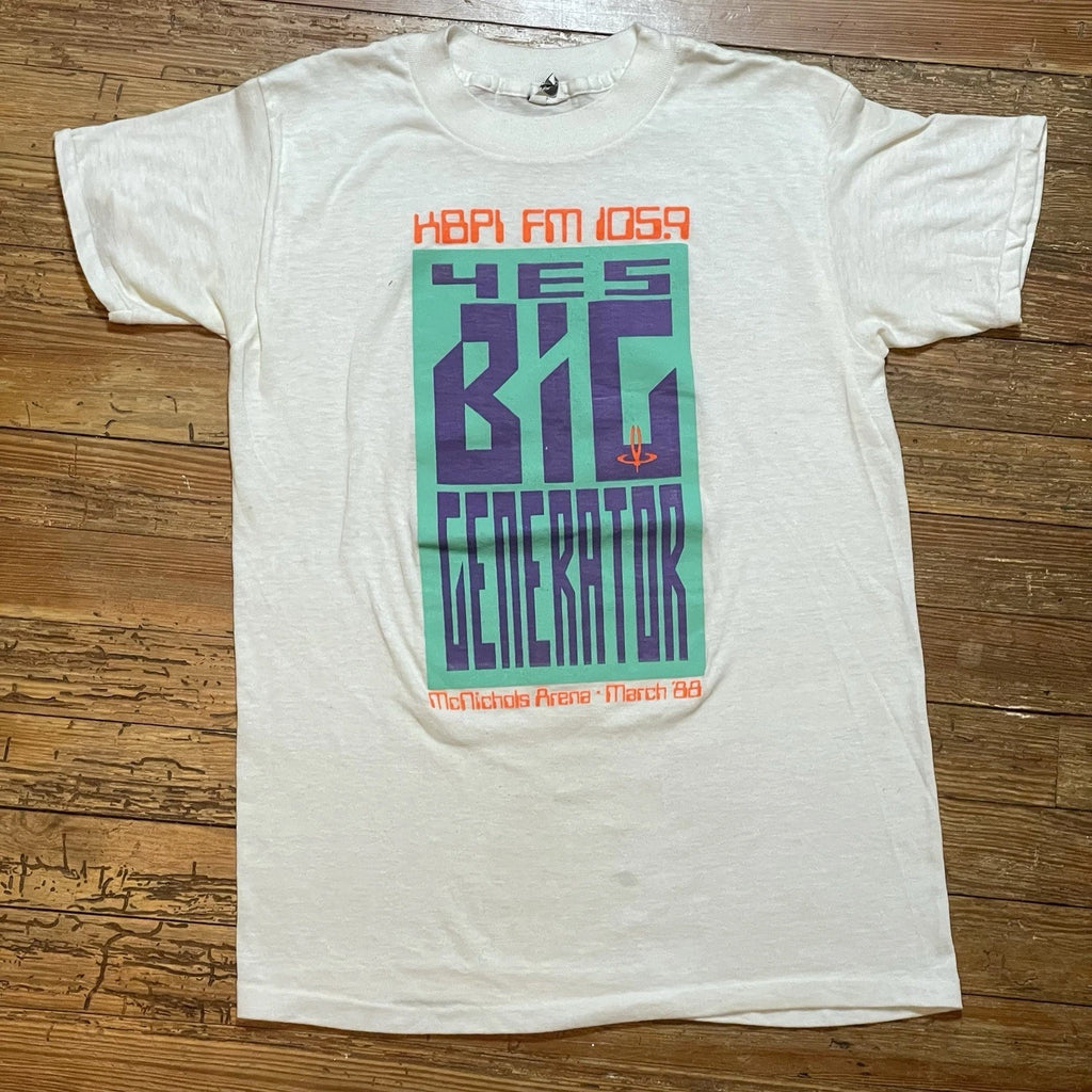 Vintage 80s YES Shirt Side Medium Denver Band Tour KBPI Prog Rock Metal Nerd