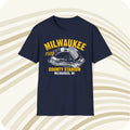 Milwaukee County Stadium 1970 Classic Cut Baseball T-Shirt - Milwaukee Brewers