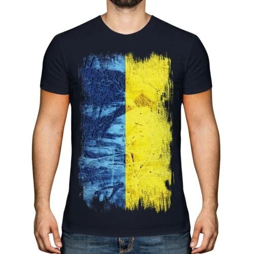 UKRAINE GRUNGE FLAG MENS T-SHIRT TEE TOP UKRA?NA FOOTBALL UKRAINIAN GIFT SHIRT