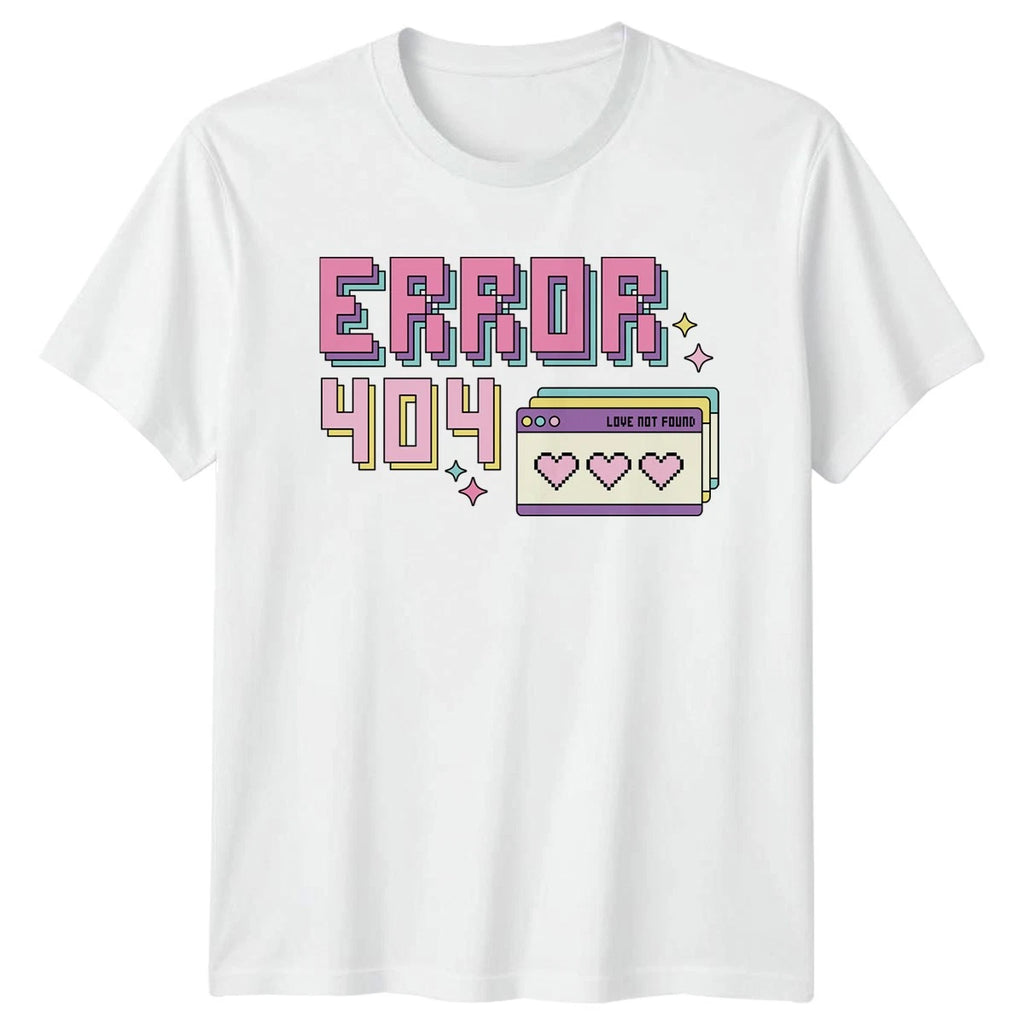 Error 404 Love Not Found Womens T-Shirt Vaporwave Internet Culture