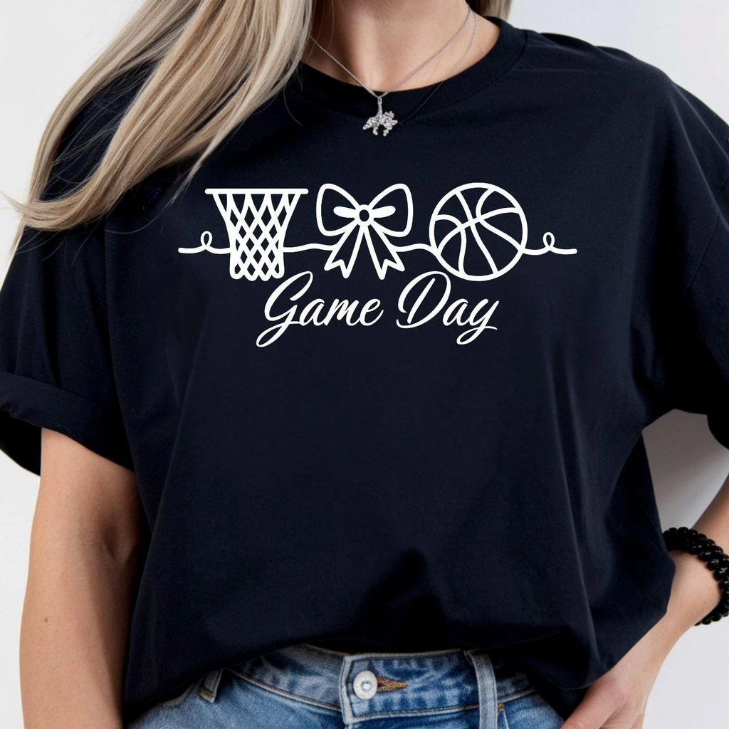 Basketball Game Day Shirt Women Sports Fan Tee Cute Athletic Graphic Top Gift