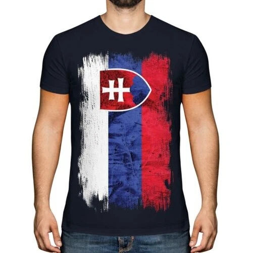 Slovakia Grunge Flag T-Shirt Slovensko Slovak Football Gift T-Shirt