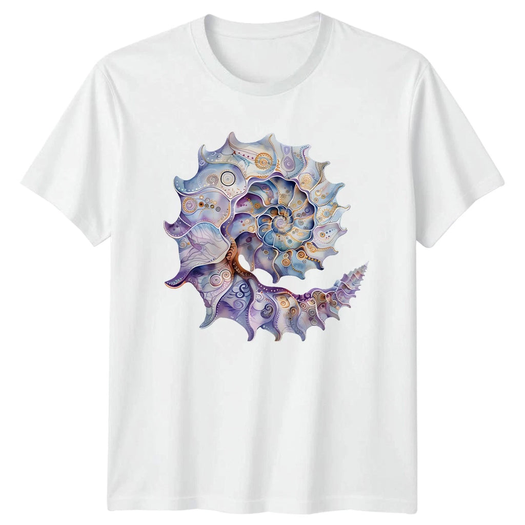 Watercolor Seashell Ocean Life Nature Mens Womens Graphic Tee