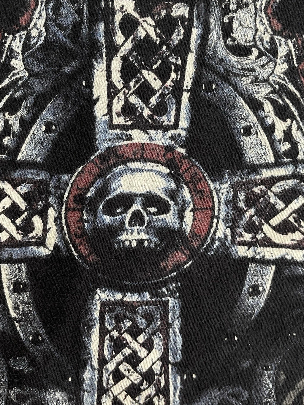 Nobility Skull Cross T Shirt Mens L Y2K Style Street Grunge Goth Punk Cyber-READ