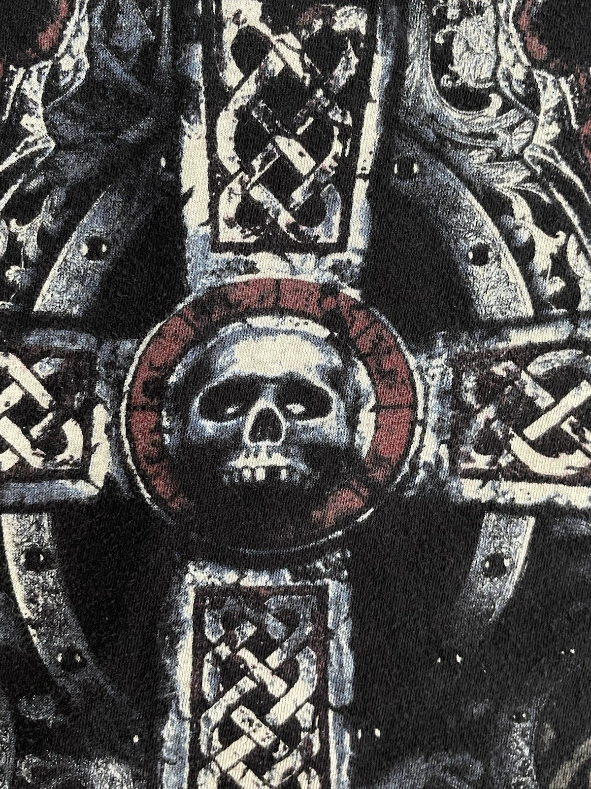 Nobility Skull Cross T Shirt Mens L Y2K Style Street Grunge Goth Punk Cyber-READ