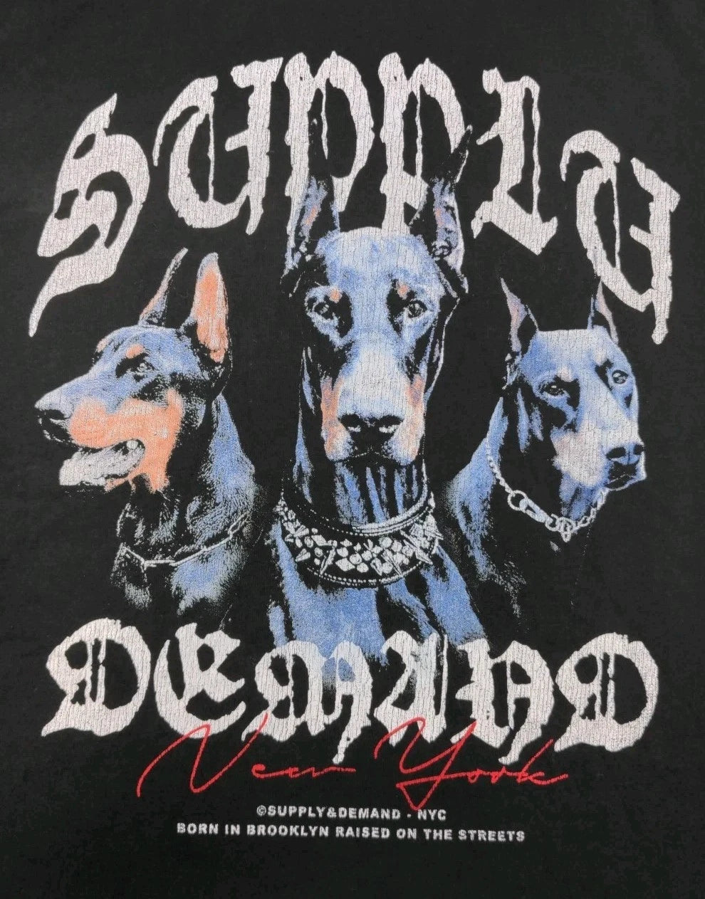 Supply & Demand New York T Shirt Men's Size Med Dogs Black Brooklyn Street Wear