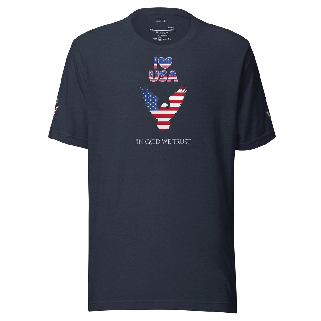 In God We Trust USA Unisex t-shirt designed by creative arts studio UK