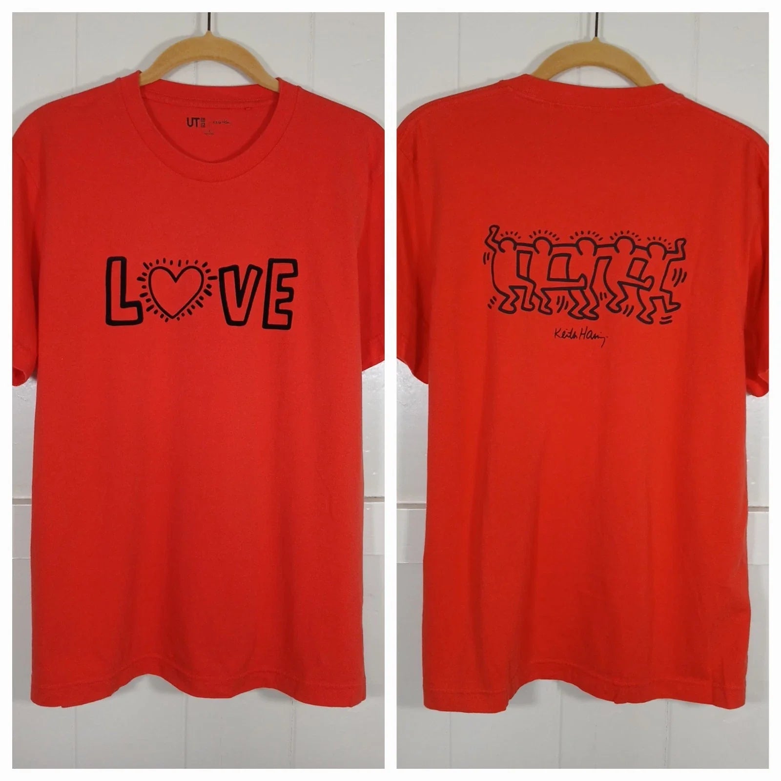 Uniqlo × Keith Haring Shirt LOVE Graphic Tee Men's Small Pop Art Cotton SS