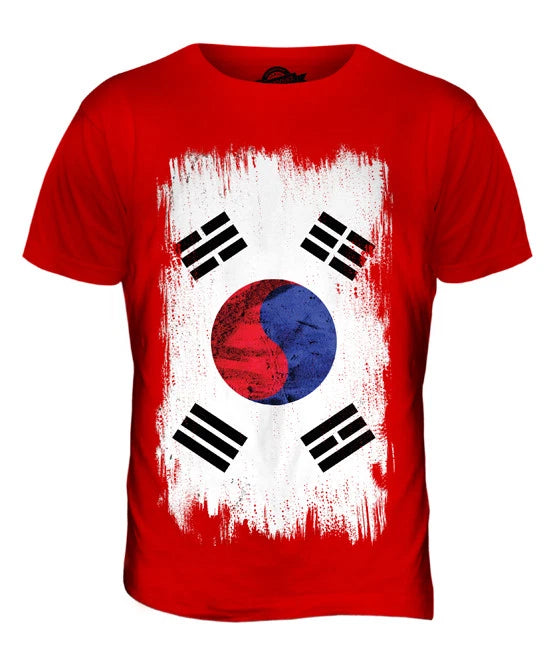 SOUTH KOREA GRUNGE FLAG MENS T SHIRT TEE SHIRT XS S M L XL 2XL 3XL 4XL 5XL