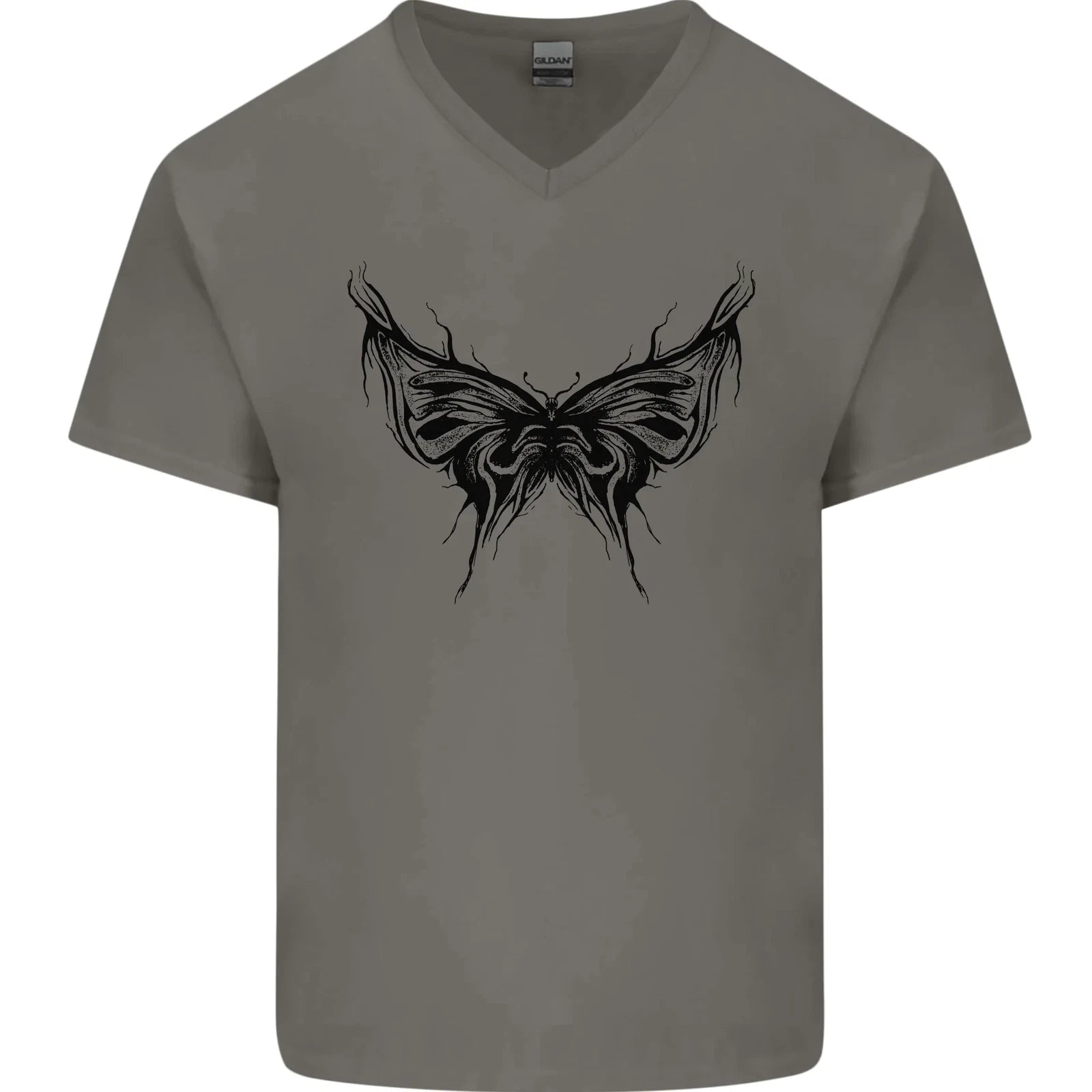 Abstract Butterfly Mens V-Neck Cotton T-Shirt