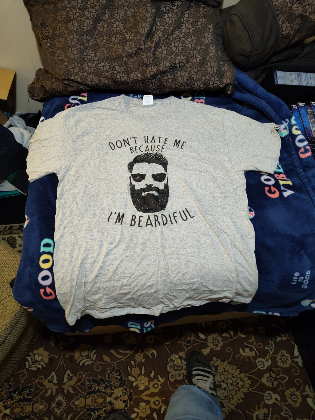 DON'T HATE ME BEARDIFUL funny beard hipster facial hair trendy haters T-Shirt