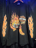 VNTG HARLEY UNTAMED REPRINT LONG SLEEVE MODERN ON PREMIUM HEAVYWEIGHT T SHIRT