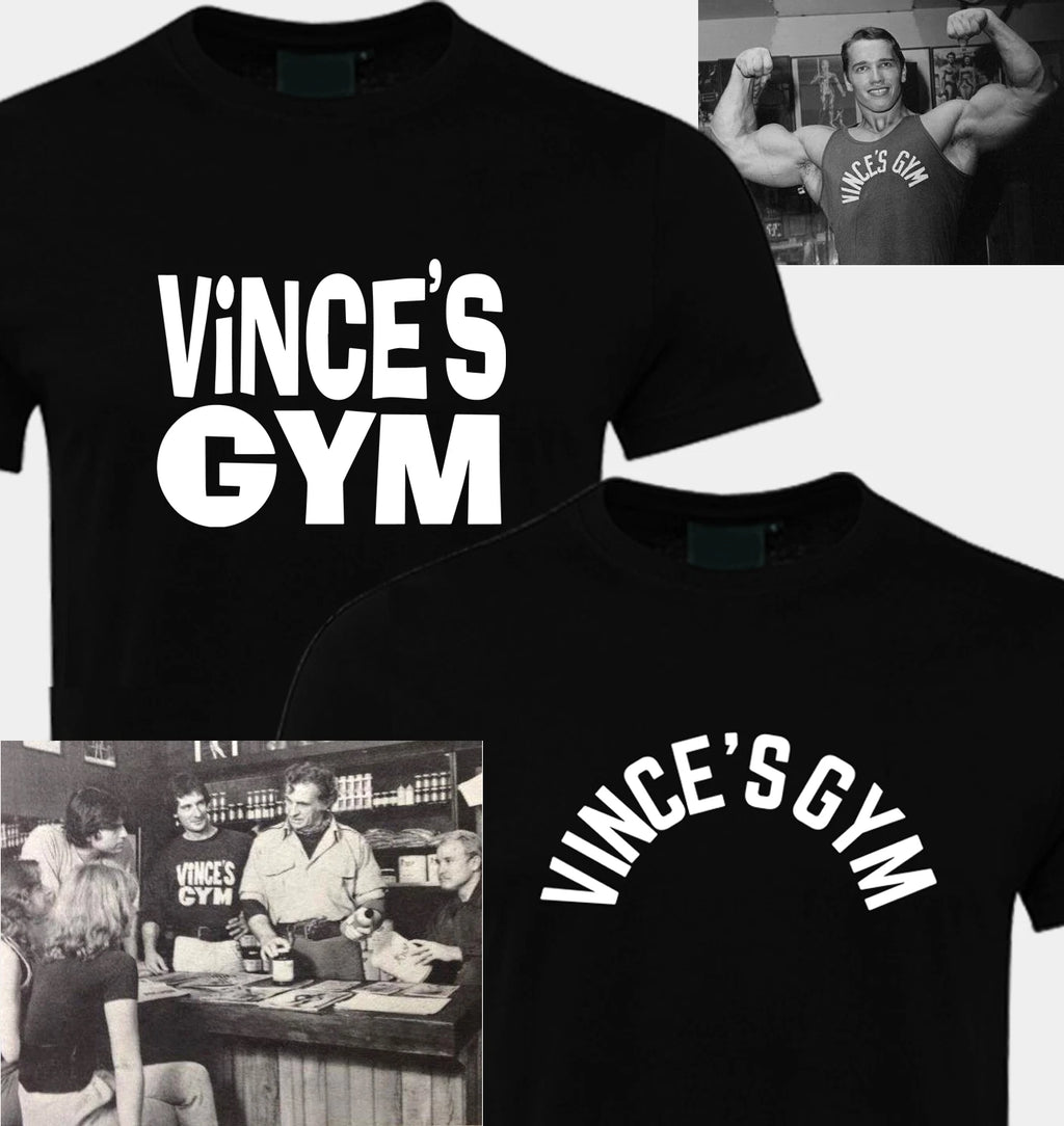 Vince's Gym T-Shirt, Vintage California TShirt Design, Bodybuilding T-Shirt
