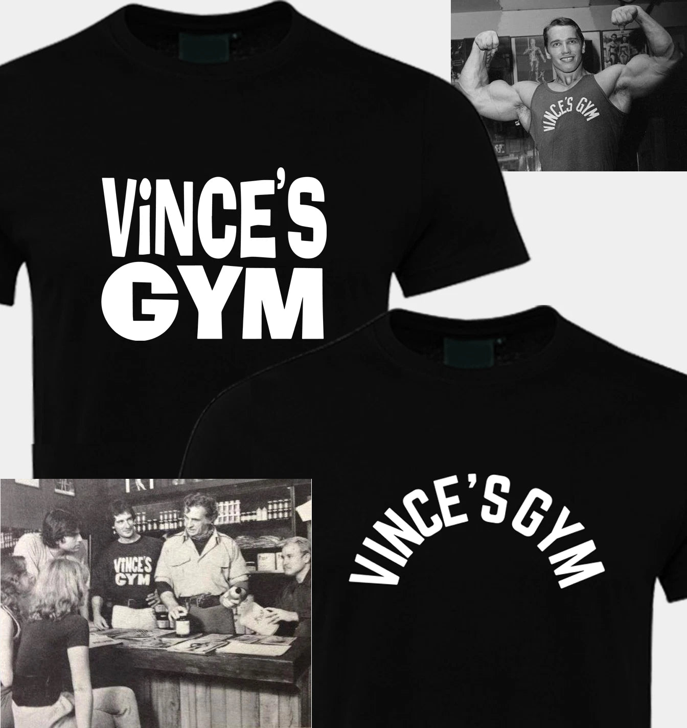 Vince's Gym T-Shirt, Vintage California TShirt Design, Bodybuilding T-Shirt