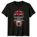 British Grown With Canadian Roots T-Shirt British Canadian Heritage Birthday