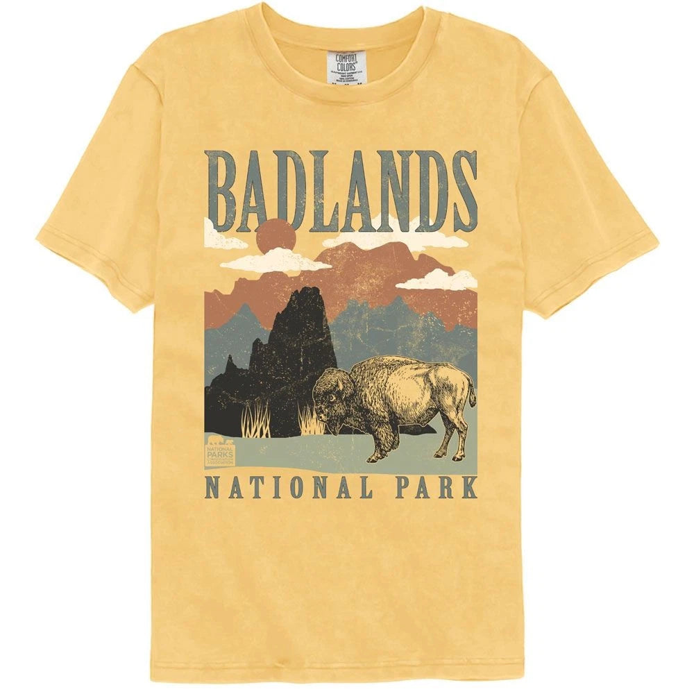 National Parks Badlands Minimalist Landscape Comfort Colors T-Shirt