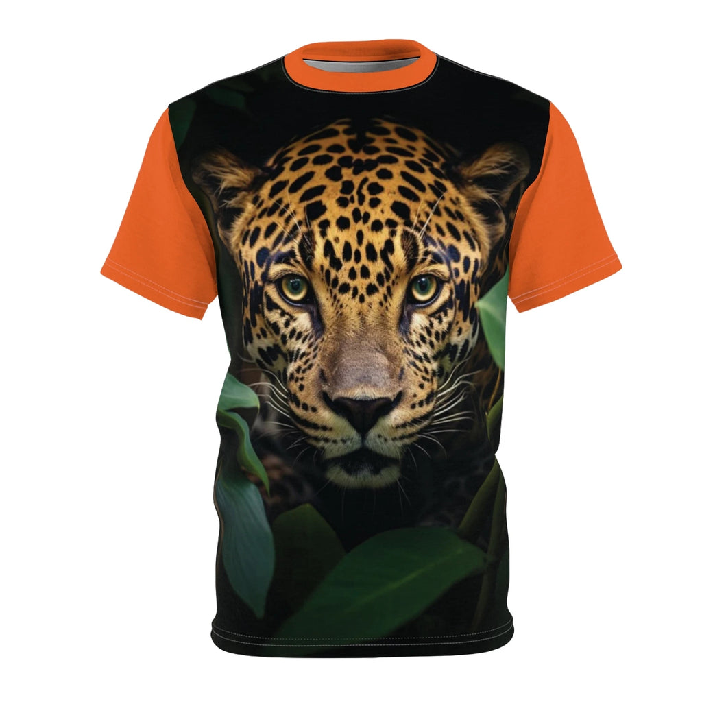 Unisex Leopard Print Trendy Animal Print Shirt, I Love Hunza,Orange Color