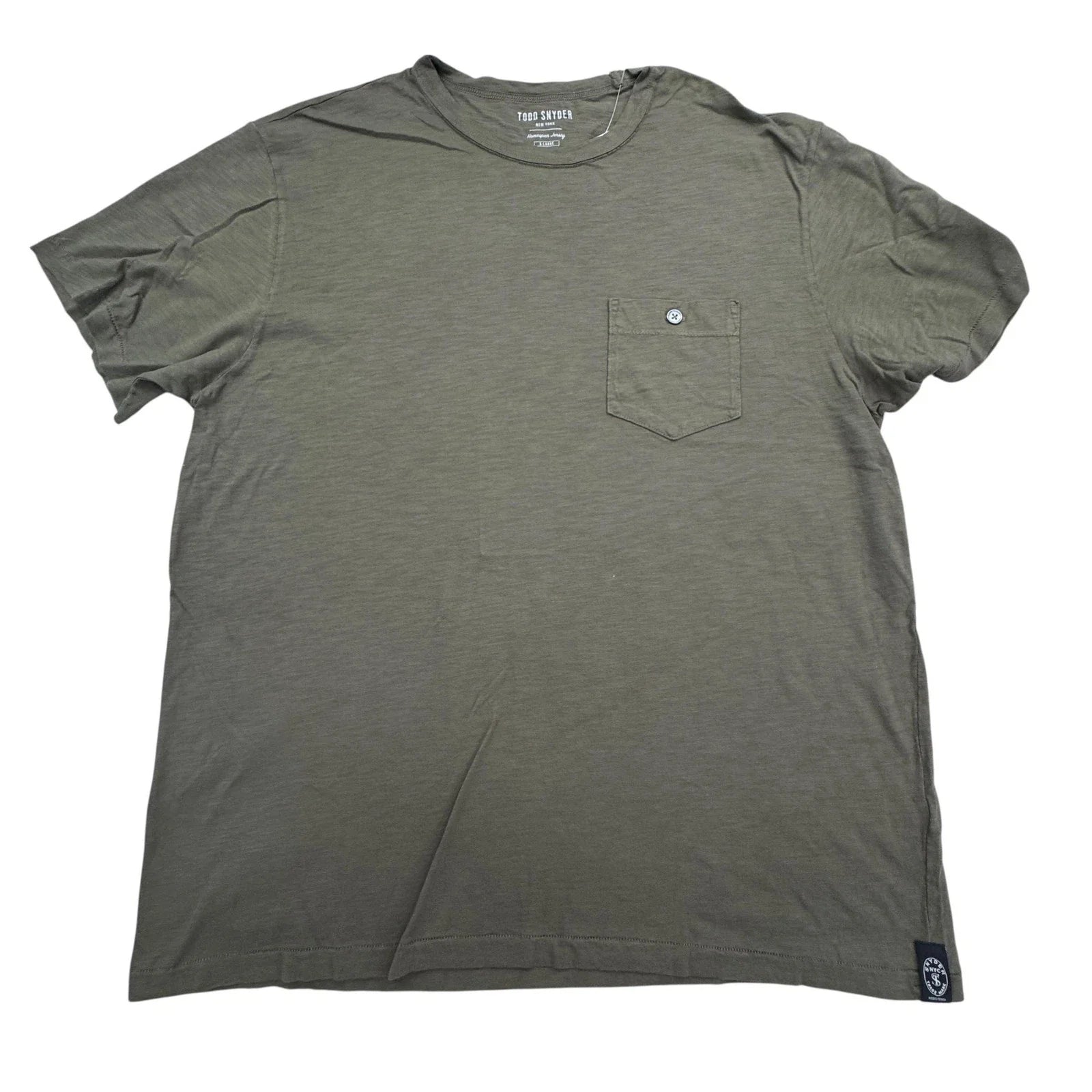 Todd Snyder Shirt Mens XL Olive Green Pocket Tee Homespun Jersey Made USA Casual