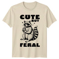 Cute But Feral Raccoon T-Shirt, Funny Animal Pun Tee