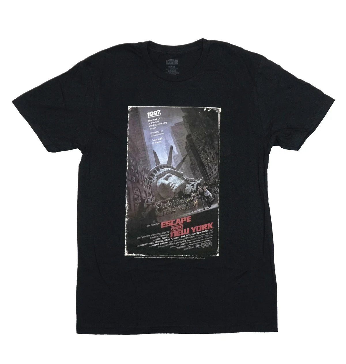 Escape From New York Mens T-Short -Classic Movie Poster