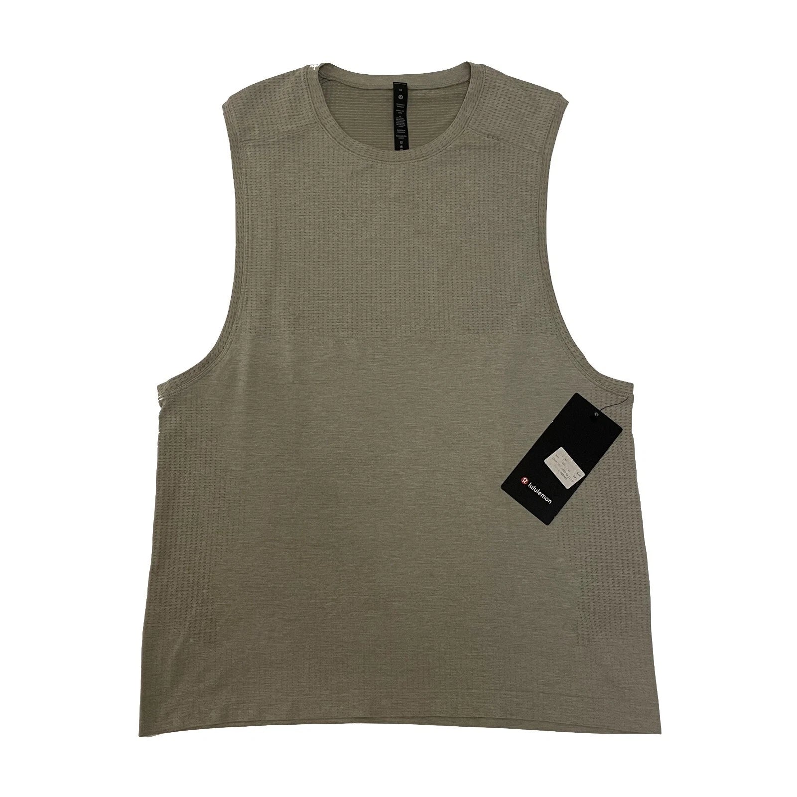 Lululemon Sleeveless Mens T-Shirt Metal Vent Tech Slim Fit Style: LM1252S Sand