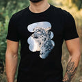 Mens Snow Leopard Print Cotton T-Shirt Size XS to 5XL