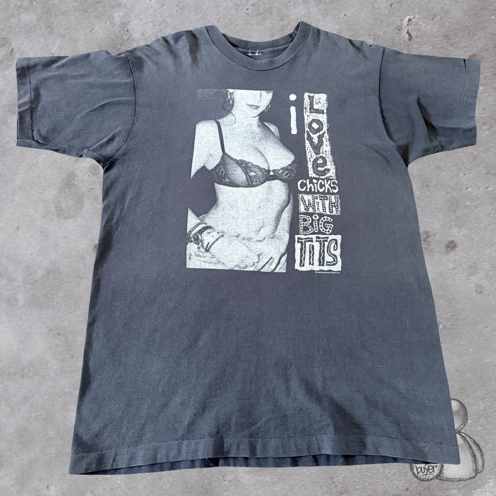 Vintage 1993 Old Ghosts T Shirt Mens Large USA Love Chicks with Big Tee