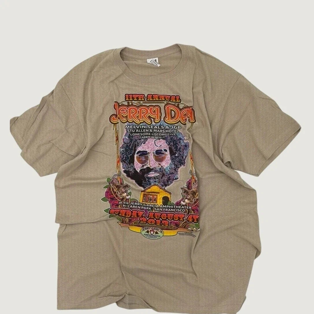 Jerry Garcia 11th Annual Jerry Day 2013 San Francisco Concert T-Shirt Tan XL