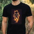 Mens Astronaut on Fire Motif Cotton T-Shirt Size XS to 5XL