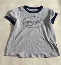 4YE Waffle Knit Ringer T-Shirt Grey and Navy