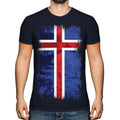 Iceland Grunge Flag Men T Shirt Iceland Football Icelandic Gift Shirt
