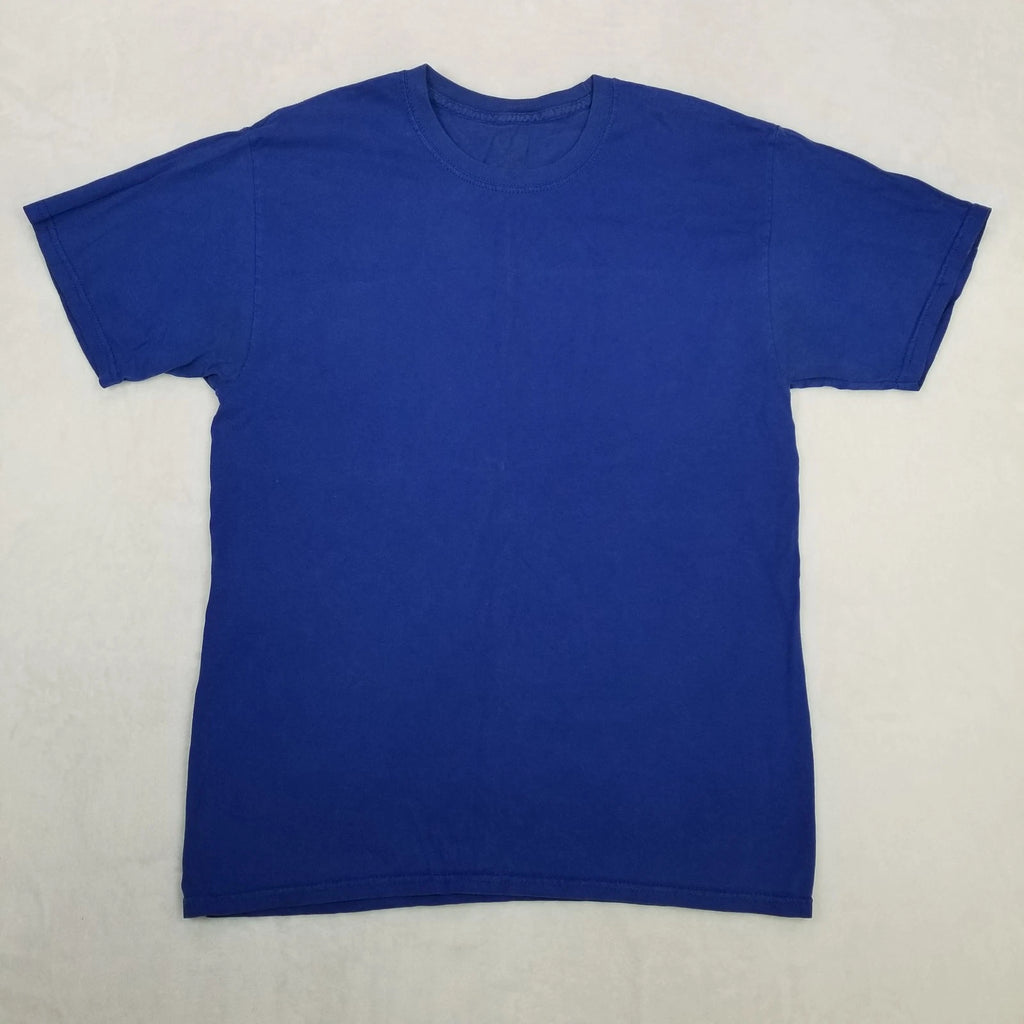 Gildan Blue Basic Crew Neck Short Sleeve T-Shirt Unisex Medium Classic Casual