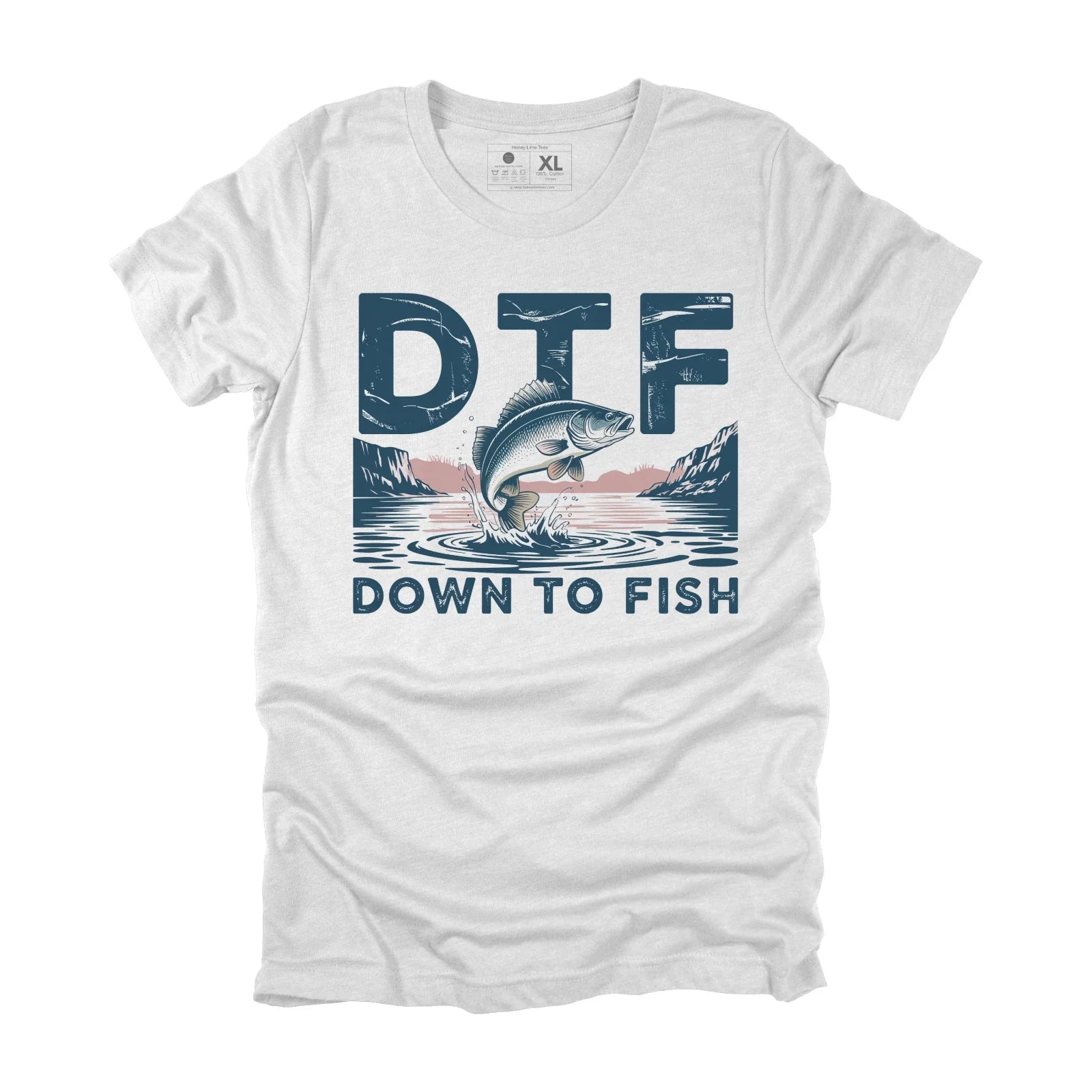 Mens Funny T Shirts DTF Down To Fish Sarcastic Graphic Novelty Tee for Men