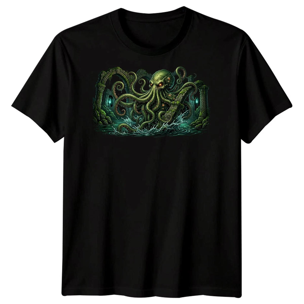 Cthulhu Rising Mens T Shirt Horror Sea Monster Kraken Squid Tentacles Tee