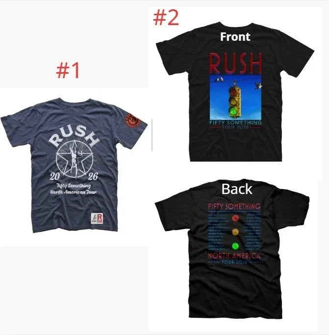 RUSH Band T Shirt Fifty Something North American Tour 2026 Reprint HOT