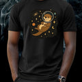 Mens Otter Floating In Space Motif Cotton T-Shirt Size XS to 5XL