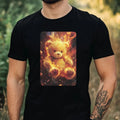 Mens Teddy Bear On Fire Motif Cotton T-Shirt Size XS to 5XL
