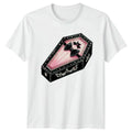 Pink Coquette Coffin Womens T-Shirt Coquette Goth Halloween Halloween Gift