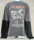 ROMWE Los Angeles Graphic Long Sleeve Layered Look Shirt Size M