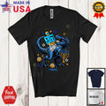 Dreidel Riding T-Rex; Awesome Hanukkah Menorah Custom Name Dinosaur Family Shirt