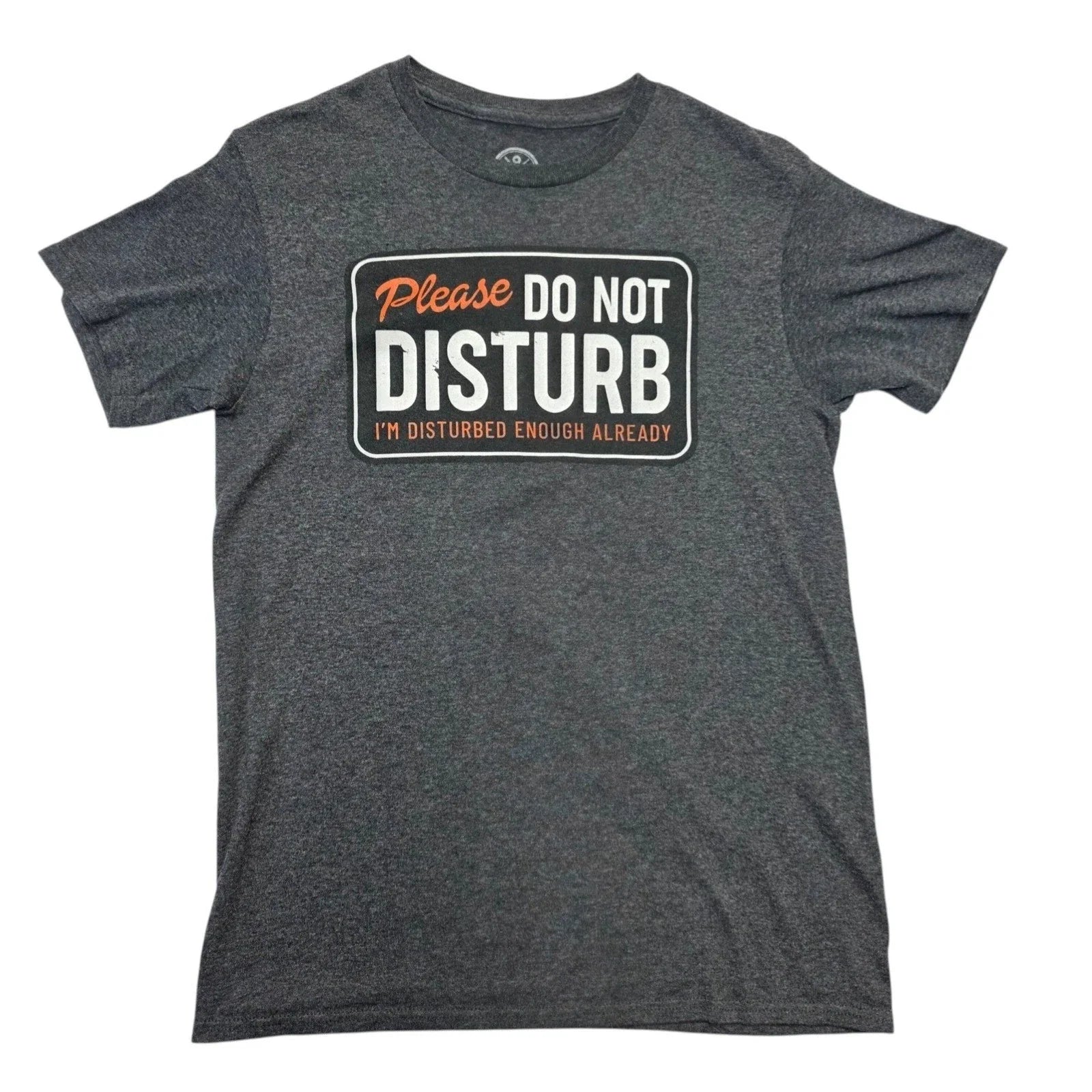 Please Do Not Disturb Graphic T Shirt Sz S Dad Joke Retro Gray Funny Slogan