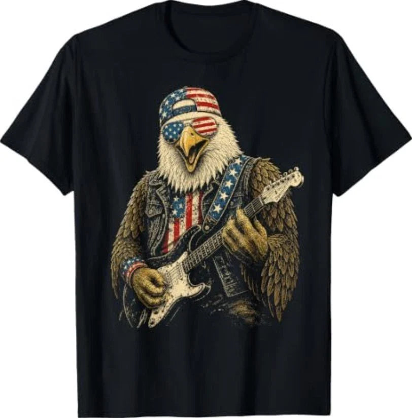 4th of July Patriotic Eagle Guitar 1776 2026 T-Shirt