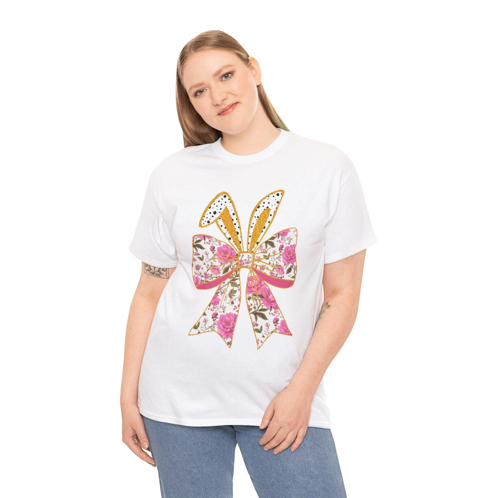Easter Floral Bow Floral T-Shirt - Trendy Flower Tee for Free Spirits & Fans