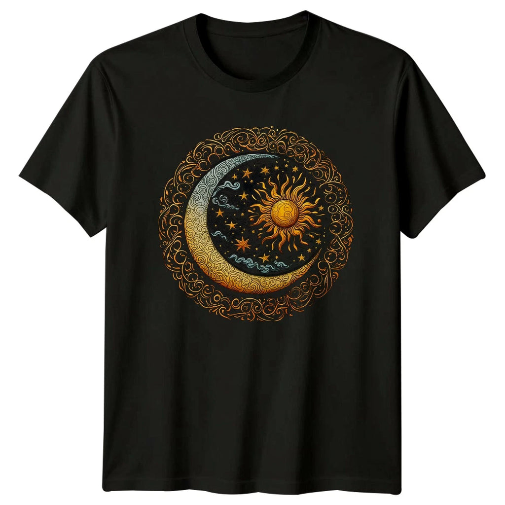 Mystical Sun And Moon Harmony Ornate T-Shirt Astrology And Her